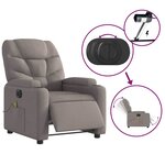 vidaXL Fauteuil de massage inclinable électrique Taupe Tissu