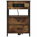 vidaXL Cabinet de chevet Chêne fumé 40 x 31 x 60 cm Bois d'ingénierie