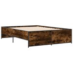 vidaXL Cadre de lit sans matelas chêne fumé 135x190 cm
