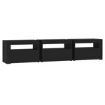 vidaXL Meuble TV avec lumières LED Noir 180x35x40 cm