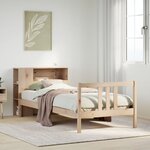 vidaXL Lit bibliothèque sans matelas 90x190 cm bois de pin massif