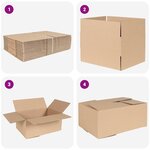 vidaXL Boîte Pliable 50 Pièces Marron 35 x 24 x 15 cm Carton