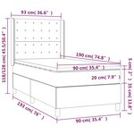 vidaXL Sommier à lattes de lit matelas et LED Taupe 90x190 cm Tissu