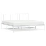 vidaXL Cadre de lit métal sans matelas et tête de lit blanc 193x203 cm