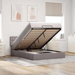 vidaXL Lit ottoman avec matelas et LED taupe 140x190 cm tissu