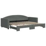 vidaXL Lit de jour avec gigogne sans matelas gris foncé 90x200 cm