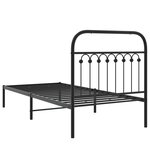 vidaXL Cadre de lit métal sans matelas avec tête de lit noir 90x200 cm