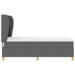 Lit avec sommier à ressorts et matelas vidaXL Gris foncé 90x200 cm Tissu