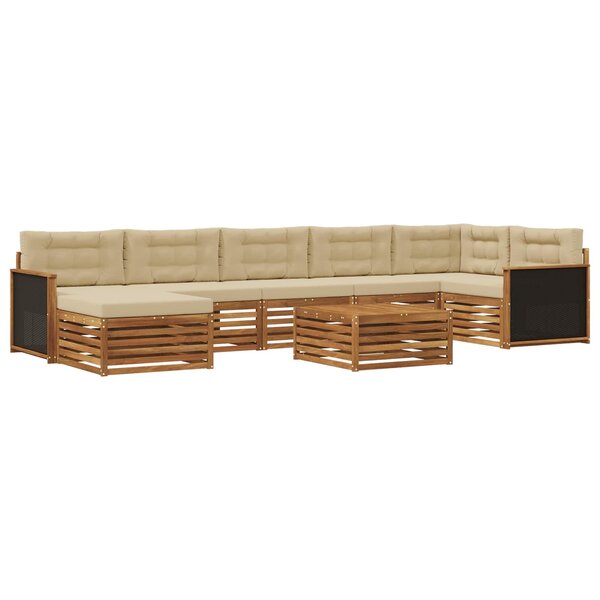 vidaXL Ensemble de canapés d'extérieur 8 Pièces Naturel et Beige