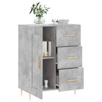 vidaXL Buffet gris béton 69 5x34x90 cm bois d'ingénierie