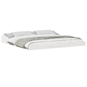 vidaXL Cadre de lit Blanc 200 x 210 cm Pin massif