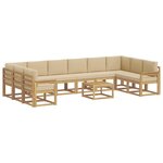 vidaXL Ensemble de canapés d'extérieur 11 pc Blanc et Beige