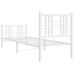 vidaXL Cadre de lit métal avec tête de lit/pied de lit blanc 75x190 cm