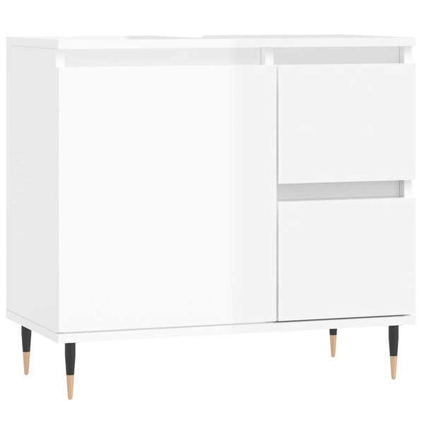 vidaXL Armoire de salle de bain blanc brillant 65x33x60 cm