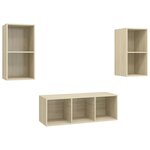 vidaXL Ensemble de meubles TV 3 Pièces Chêne sonoma Bois d'ingénierie