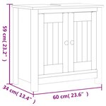 vidaXL Meubles de salle de bain 3 Pièces BERG noir bois de pin massif