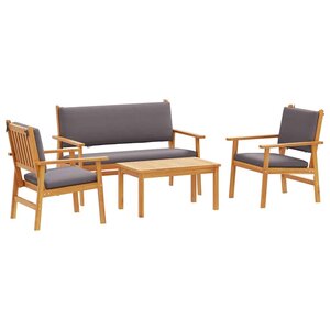 vidaXL Ensemble de canapé de jardin 4 Pièces Marron 75 x 45 x 38cm