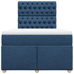 vidaXL Sommier à lattes de lit avec matelas bleu 120x190 cm tissu