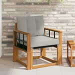 vidaXL Canapé d’extérieur Bois d'Acacia Massif Gris Naturel et Clair