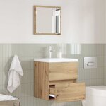vidaXL Cabinet de rangement de salle de bain Chêne fait main MDF Moyen