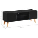 vidaXL Meuble TV Noir 120x40x46 cm MDF