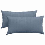 vidaXL Coussins de canapé 2 Pièces Bleu 80 x 40 cm