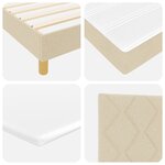 Lit coffre vidaXL avec matelas crème 200x200 cm tissu