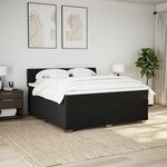 vidaXL Sommier à lattes de lit avec matelas Noir 200x200 cm Tissu