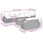 vidaXL Salon de jardin 9 Pièces avec coussins gris clair résine tressée