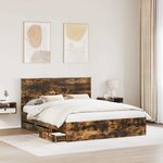 vidaXL Cadre de lit Chêne fumé 160 x 200 cm Bois Ingénierie