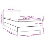 vidaXL Sommier à lattes de lit et matelas et LED bleu foncé 80x210 cm velours