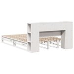 vidaXL Lit bibliothèque sans matelas blanc 135x190 cm bois massif