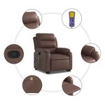 vidaXL Fauteuil inclinable de massage Marron Similicuir