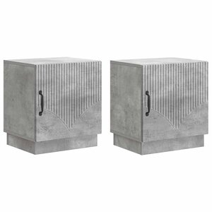 vidaXL Table de chevet 2 Pièces Gris Béton 43 x 34 5 x 47 cm