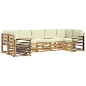 vidaXL Ensemble de canapés d'extérieur 7 pc Blanc et crème Polyester