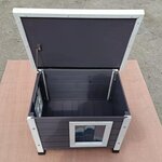 @Pet Maison d'extérieur pour chats XL 68 5x54x51 5 cm Bois Gris/blanc
