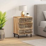 vidaXL Table de chevet 50x33x60 cm bois de manguier massif