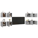 vidaXL Meubles TV muraux 8 Pièces Gris béton 30 5x30x30 cm