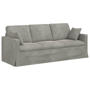 vidaXL Canapé Gris clair 198 x 78 x 80 cm Velours