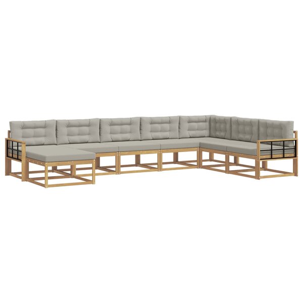 vidaXL Ensemble de canapés d'extérieur 8 pc Blanc et gris clair
