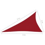 vidaXL Voile de parasol Tissu Oxford triangulaire 3x4x5 m Rouge