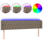 vidaXL Tête de lit à LED Taupe 183x16x78/88 cm Tissu
