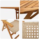 Ensemble de jardin 7 pièces vidaXL en bois d’acacia massif et poly rotin beige