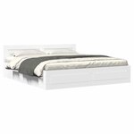 vidaXL Cadre de lit 2 Pièces Blanc 193 x 203 cm Bois d'ingénierie