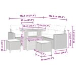 vidaXL Set de canapés de jardin 8 pièces avec des coussins en poly rotin gris et en acacia