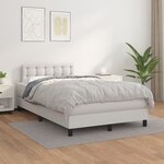 vidaXL Sommier à lattes de lit avec matelas blanc 120x190cm similicuir