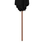vidaXL Parasol de jardin avec mât en bois noir 270 cm