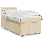 vidaXL Sommier à lattes de lit avec matelas Crème 80x200 cm Tissu