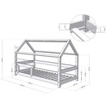 Lit cabane enfant TERY 120 x 180 Verni