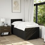 vidaXL Sommier à lattes de lit avec matelas Noir 90x200 cm Tissu